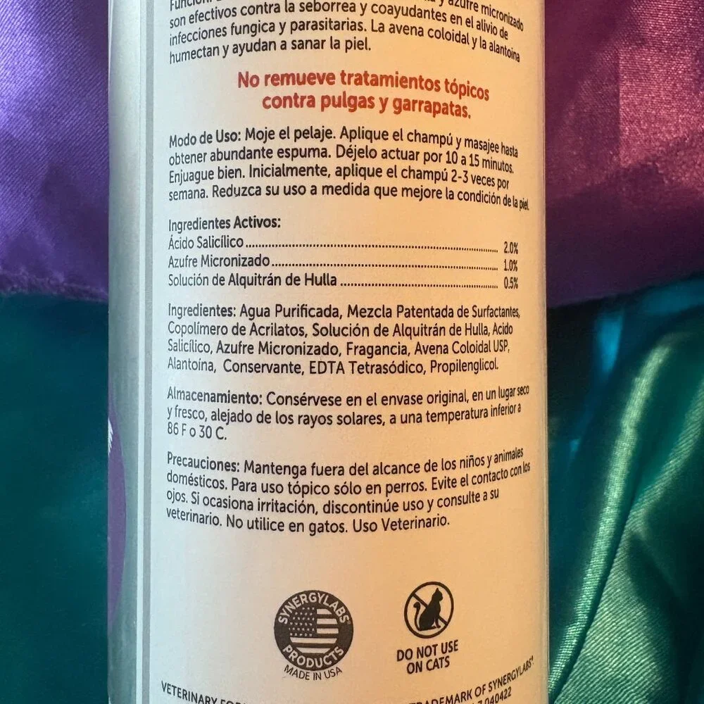 Veterinary Formula DOG SHAMPOO Antiparasitic Antiseborrheic Medicated NEW